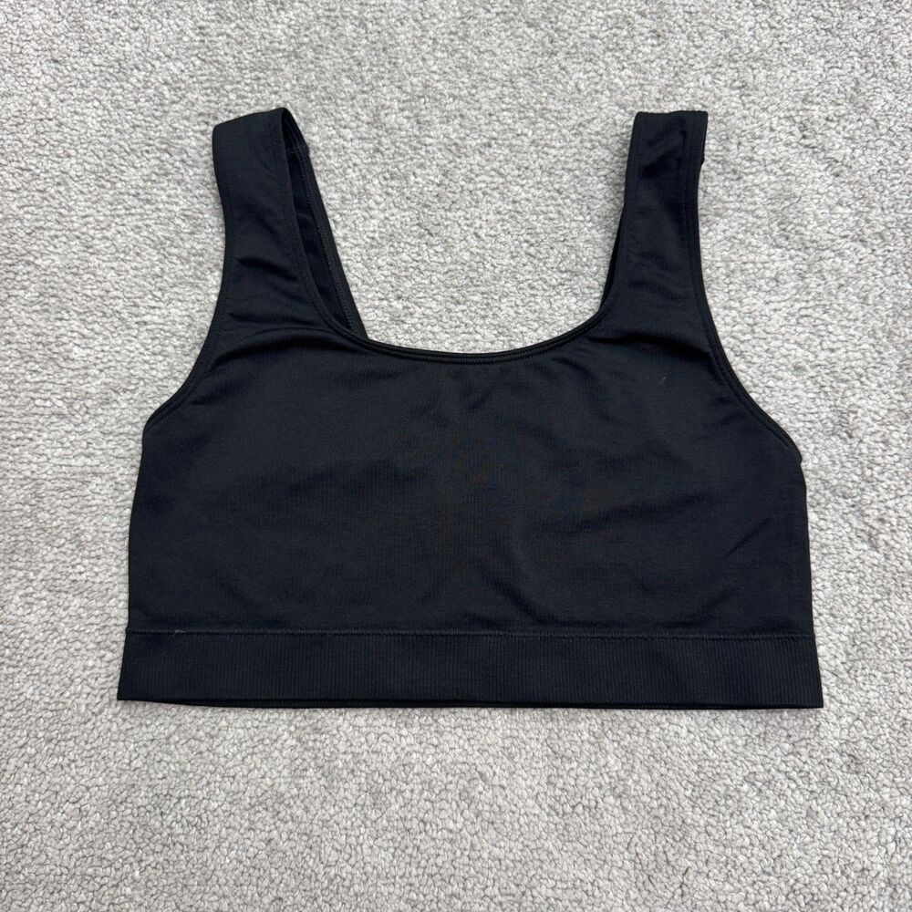 Auden Seamless Stretch Wireless Sports Bra Bralette Crop Top Women Medium Black